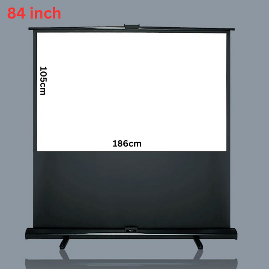 [Floor Base Pull-Up Style] Portable Foldable Projector Screen 16:9 Support 4K FHD 3D Office Presentation Home Theater - Polar Tech Australia