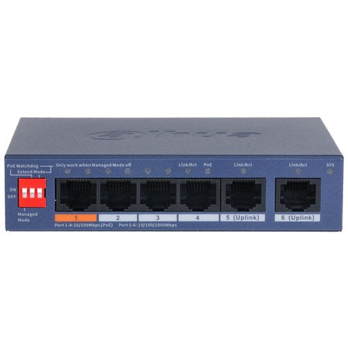 [DH-CS4006-4ET-60-V2] Dahua 10 Port Layer 2 Cloud Managed Network Switch with 8 PoE Ports plus 2 Uplink Ports