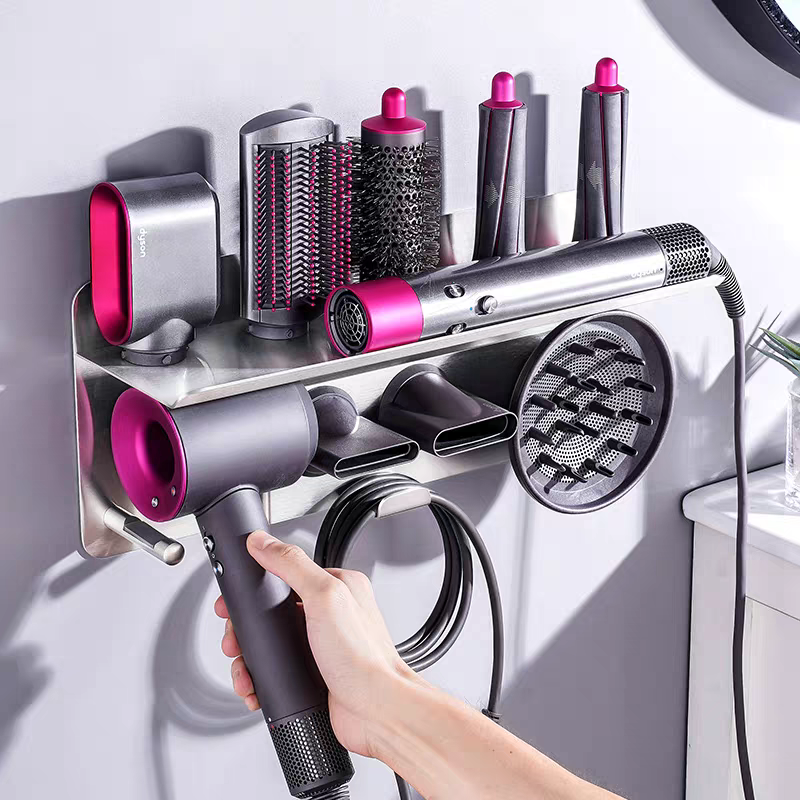 Cargue la imagen en el visor de la galería, Dyson Supersoni Hair Dryer Stainless Steel Airwrap Styler Organizer Storage Shelf Wall Mount Holder  Bathroom Hair Salon
