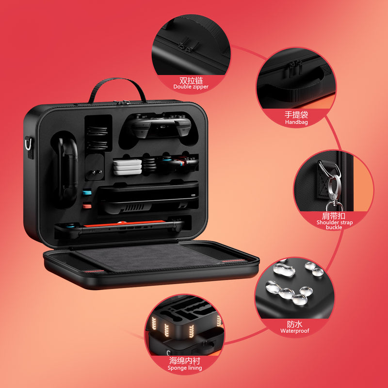 Cargue la imagen en el visor de la galería, Nintendo Switch 2  - Hard Shell Heavy Duty Waterproof All-in-one Multifunction Durable Carry Box Travel Storage Suitcase
