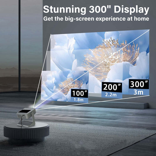[A2 Pro][Built-in Screen] Portable 1080P Native Support 4K 300 ANSI 10000 Lumens Android Smart Profession Projector