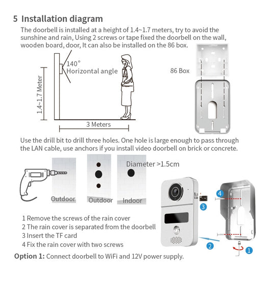 [TUYA Smart Home] 1080P FHD Wireless WIFI Outdoor Security Doorbell Door Control With 10 inch Indoor Monitor