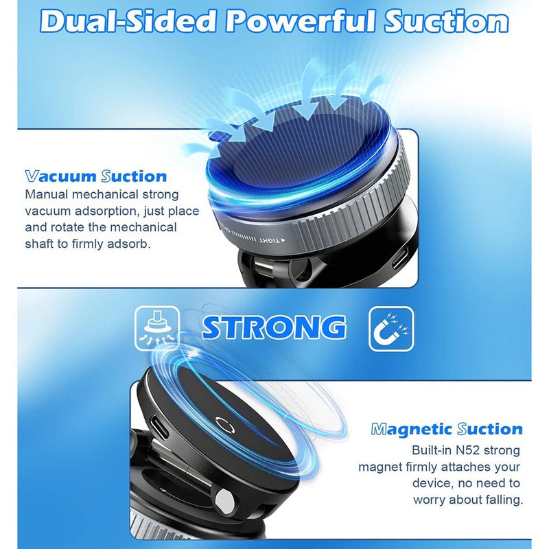 Chargez l&#39;image dans la visionneuse de la galerie, [K007S] Universal 15W Wireless Charging Super Strong Secure Vacuum Suction Magnet Phone Holder - Polar Tech Australia
