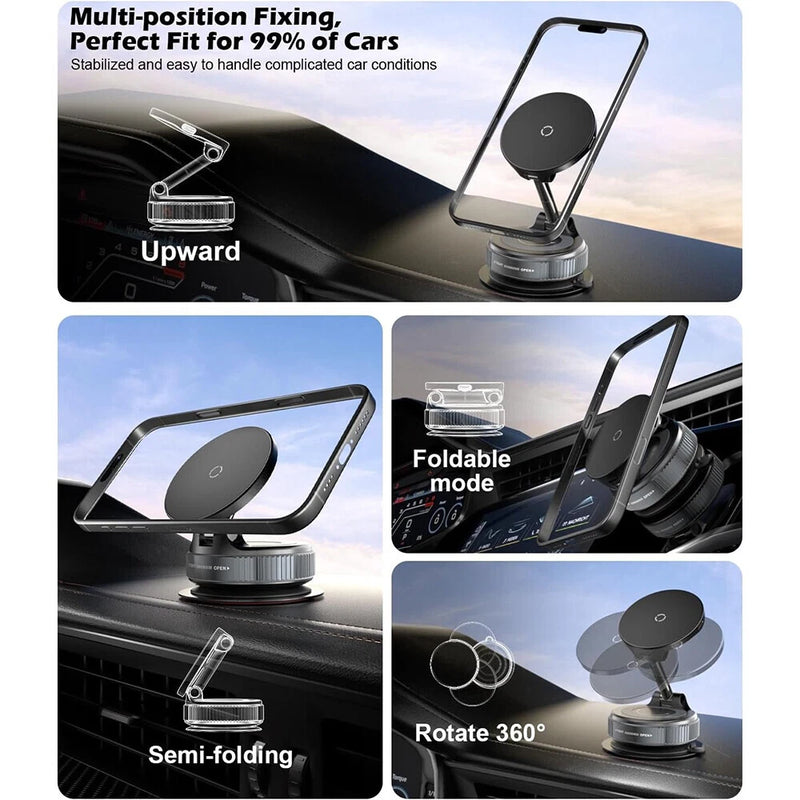 Chargez l&#39;image dans la visionneuse de la galerie, [K007S] Universal 15W Wireless Charging Super Strong Secure Vacuum Suction Magnet Phone Holder - Polar Tech Australia
