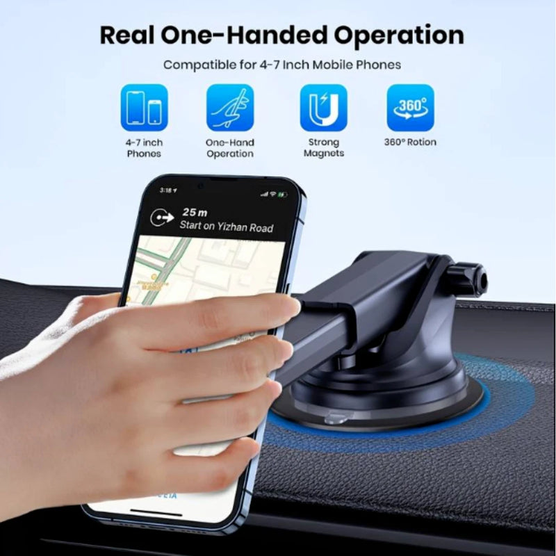 Cargue la imagen en el visor de la galería, [XK030] Magsafe Compatible QI 15W Wireless Charging Foldable Magnet Magnetic Dashboard Charger &amp; Mount Holder
