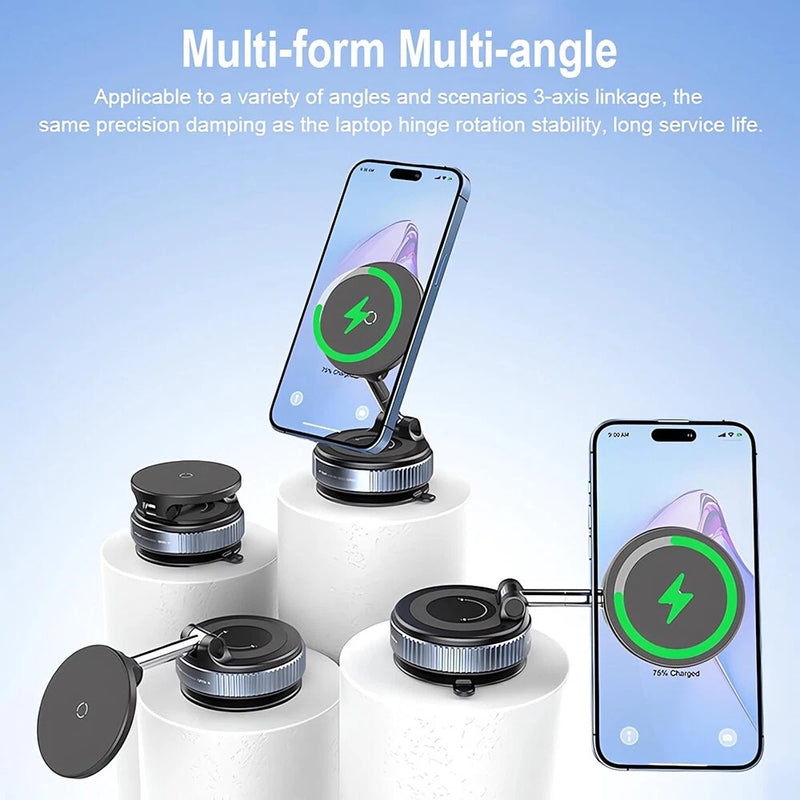 Chargez l&#39;image dans la visionneuse de la galerie, [K007S] Universal 15W Wireless Charging Super Strong Secure Vacuum Suction Magnet Phone Holder - Polar Tech Australia
