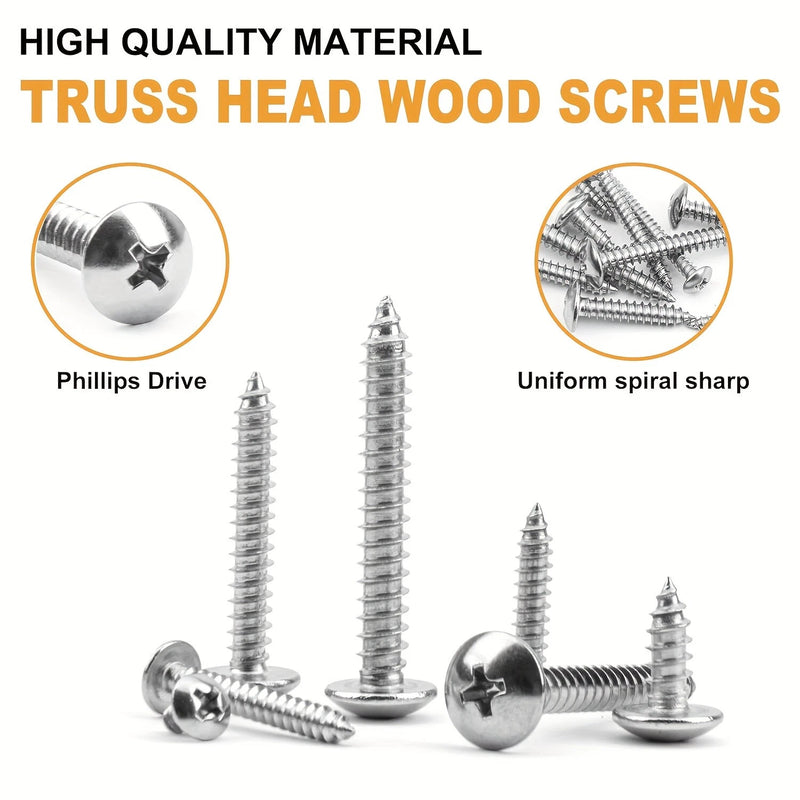 Cargue la imagen en el visor de la galería, [209 Pieces] Stainless Steel Self-Tapping M3.5 #6 Wood Screw Self-Drilling Assortment Kit
