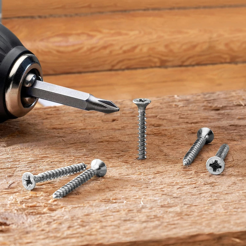 Cargue la imagen en el visor de la galería, [209 Pieces] Stainless Steel Self-Tapping M3.5 #6 Wood Screw Self-Drilling Assortment Kit
