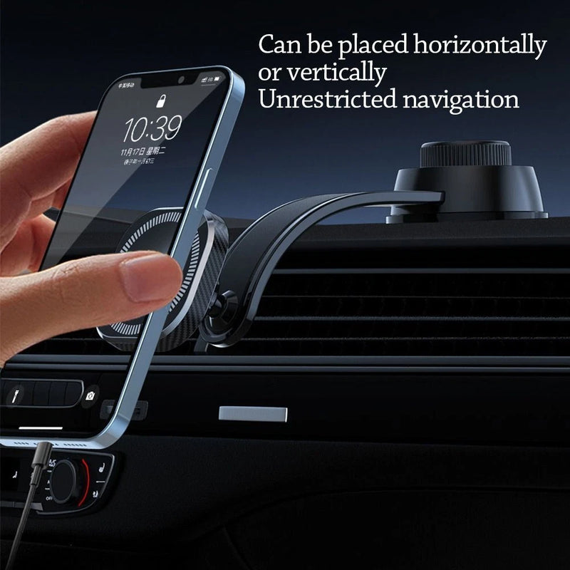 Cargue la imagen en el visor de la galería, [XK030] Magsafe Compatible QI 15W Wireless Charging Foldable Magnet Magnetic Dashboard Charger &amp; Mount Holder
