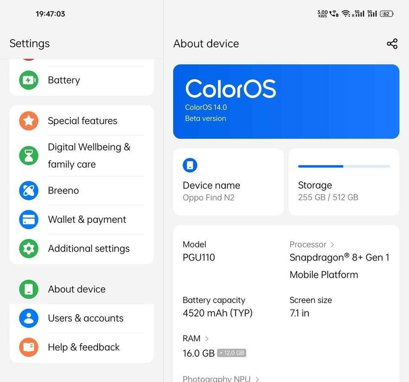 Load image into Gallery viewer, [Used 9/10] OPPO Find N2 (PGU110) - Snapdragon 8+ Gen 1 16GB RAM 512 GB Smartphone - Green Color - Polar Tech Australia
