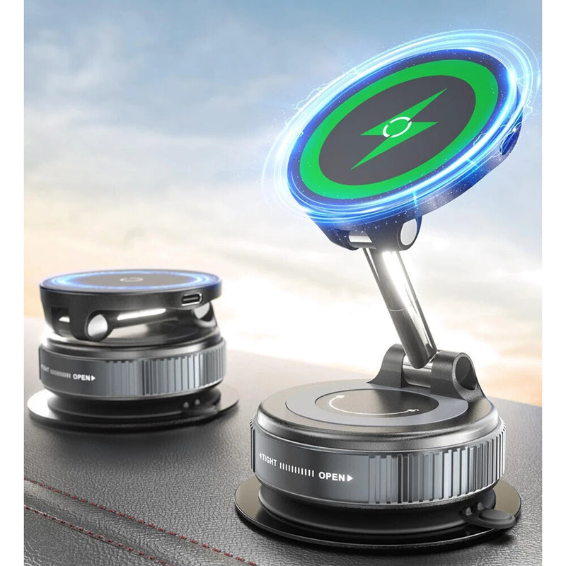 Chargez l&#39;image dans la visionneuse de la galerie, [K007S] Universal 15W Wireless Charging Super Strong Secure Vacuum Suction Magnet Phone Holder - Polar Tech Australia
