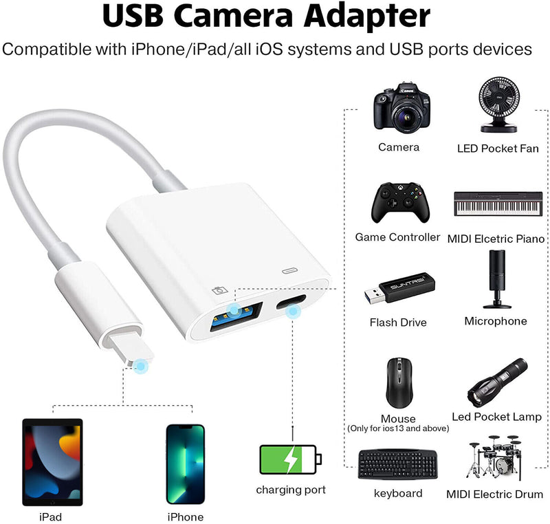 Load image into Gallery viewer, Apple Lightning to Female USB &amp; USB-C Type-C OTG Adapter - Polar Tech Australia
