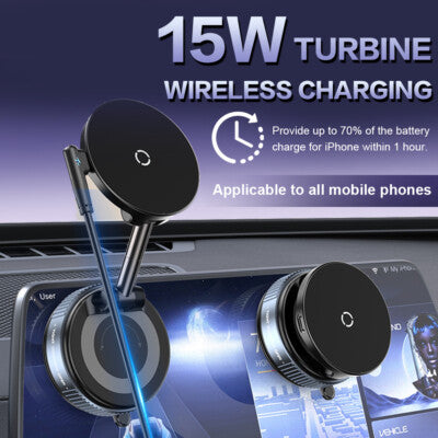 Chargez l&#39;image dans la visionneuse de la galerie, [K007S] Universal 15W Wireless Charging Super Strong Secure Vacuum Suction Magnet Phone Holder - Polar Tech Australia

