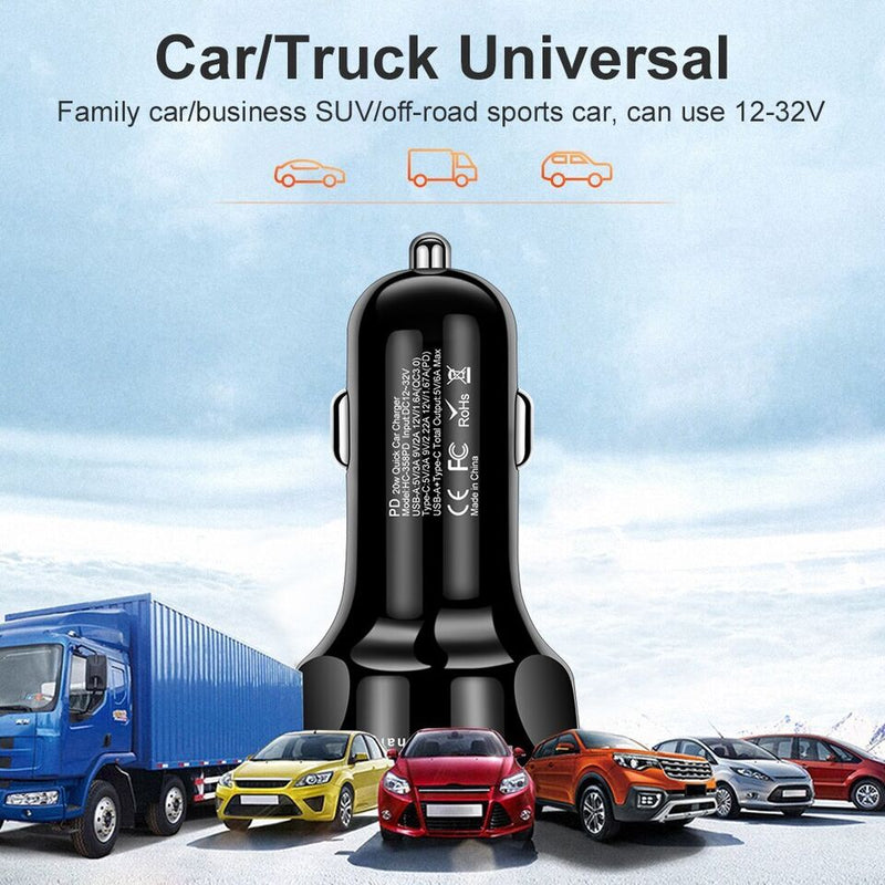 Load image into Gallery viewer, Universal PD + QC 3.0 30W Super Fast 4 Ports Quick Car Charger - Polar Tech Australia

