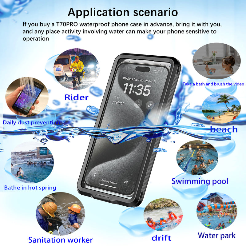 Chargez l&#39;image dans la visionneuse de la galerie, [T70 Pro][Up to 6.9 inch] - Universal Redpepper Full Covered Waterproof Heavy Duty Tough Armor Case - Polar Tech Australia
