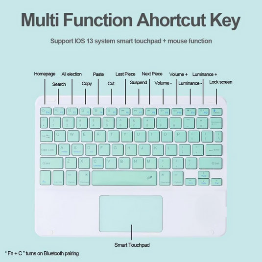 Detachable Wireless Bluetooth Keyboard Cover Case with Backlit for Apple iPad 10.9” & 11“ 10/11th Gen (2022/2025)