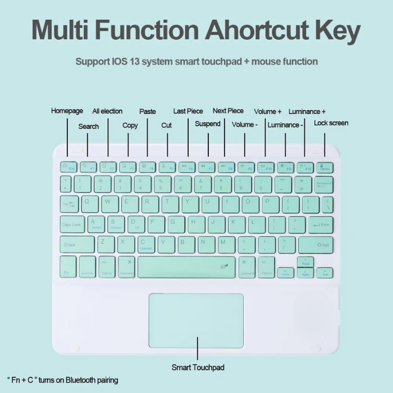 Load image into Gallery viewer, Detachable Wireless Bluetooth Keyboard Cover Case with Backlit for Apple iPad 7/8/9th 10.2&quot; (2018/2020/2021) &amp; Air 3rd 10.5&quot; 2019 &amp; Pro 10.5 2nd 2017
