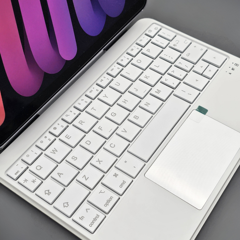 Load image into Gallery viewer, KIBO Apple iPad Mini 8.3&#39;&#39; 6/7th Gen (2021/2024) - Easy-Set Floating Cantilever Stand Precision Multi-Touch Trackpad Smart Wireless Keyboard Case With Backlit Keys
