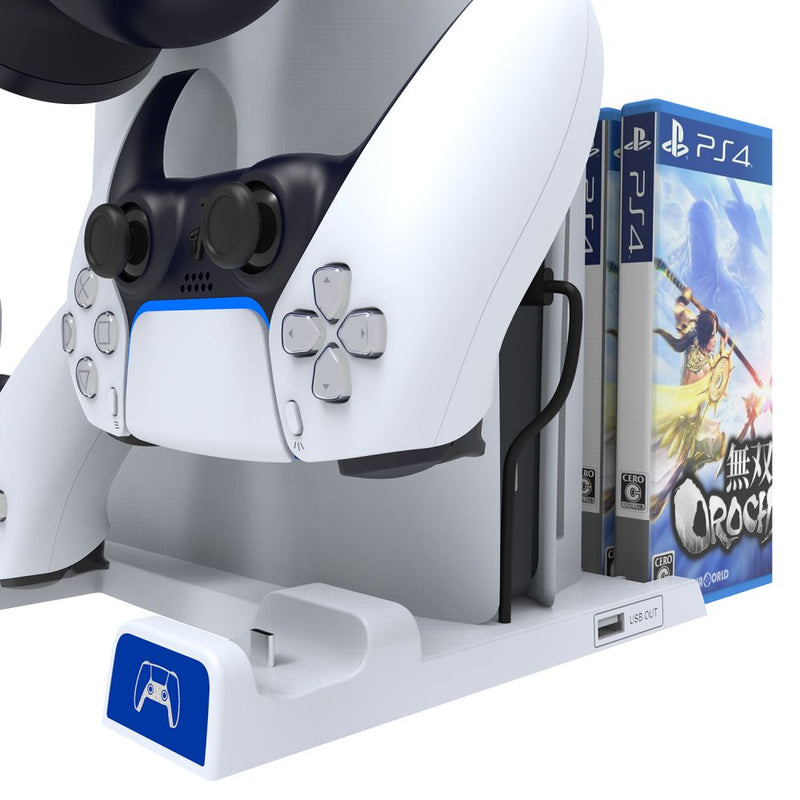 Load image into Gallery viewer, PS5 Charging Station Brakcet  Base with Headphone Rack Dual Controller - Polar Tech Australia
