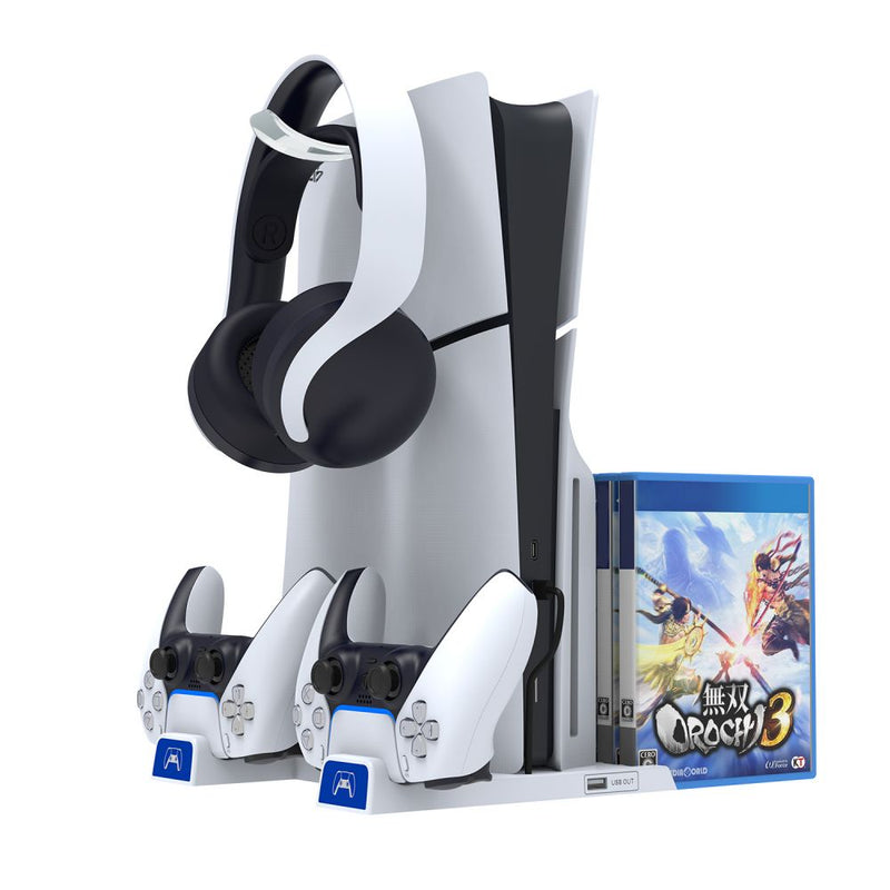 Load image into Gallery viewer, PS5 Charging Station Brakcet  Base with Headphone Rack Dual Controller - Polar Tech Australia
