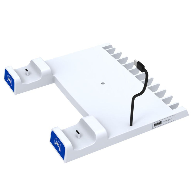 Load image into Gallery viewer, PS5 Charging Station Brakcet  Base with Headphone Rack Dual Controller - Polar Tech Australia
