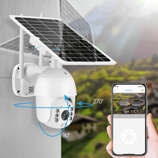 [1080P FHD] [4G Version] Solar Panel Battery Powered IP66 Outdoor PTZ Camera - Polar Tech Australia