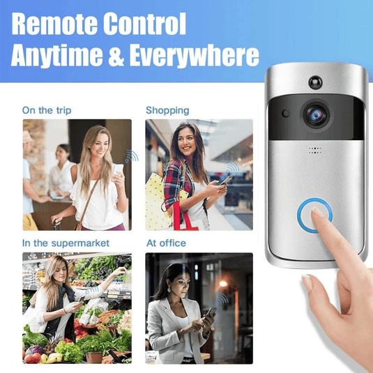 [1080P FHD][Chime & Battery] Smart Doorbell Camera Wireless Wifi Doorbell Two Way Audio Intercom App Control - Polar Tech Australia