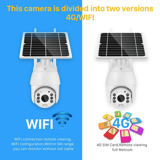 [1080P FHD][WIFI Version] Solar Panel Battery Powered Wireless Wire-Free IP66 Outdoor PTZ Camera - Polar Tech Australia