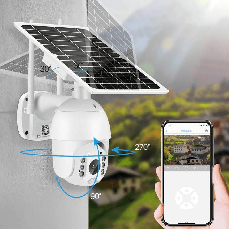 Cargue la imagen en el visor de la galería, [1080P FHD][WIFI Version] Solar Panel Battery Powered Wireless Wire-Free IP66 Outdoor PTZ Camera - Polar Tech Australia
