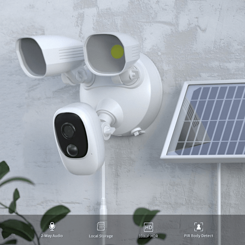 Load image into Gallery viewer, 1080P Outdoor Wireless Home Security Camera Built-in Solar Panel &amp; Floodlight &amp; Mic &amp; Battery - Polar Tech Australia
