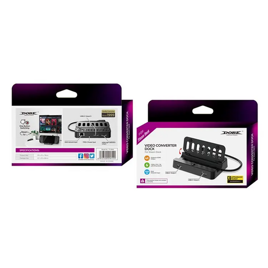 Steam Deck Docking Station Converter with HD Video Port, Gigabit Ethernet, USB 2.0 and PD Fast Charging - Polar Tech Australia