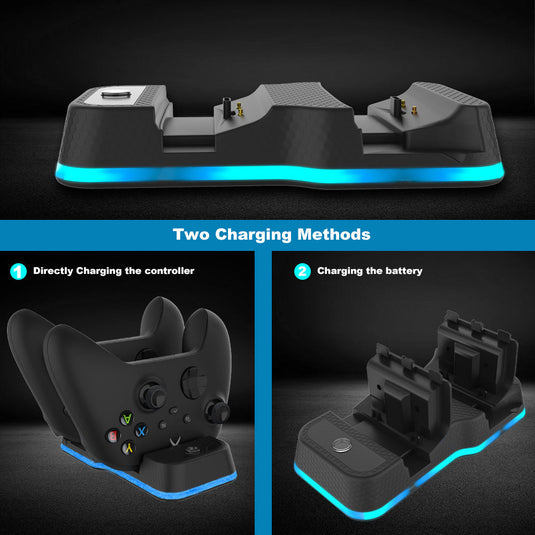 Xbox X/S Dual Charging Station with Dual USB-C Ports & LED Indicator - Game Gear Hub