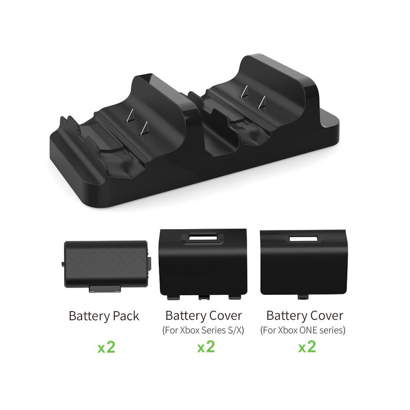 Load image into Gallery viewer, Xbox Series S / X Controller Charging Dock Dual Gamepad Charging Stand with Dual Battery Pack - Game Gear Hub
