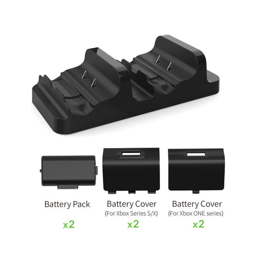 Xbox Series S / X Controller Charging Dock Dual Gamepad Charging Stand with Dual Battery Pack - Game Gear Hub