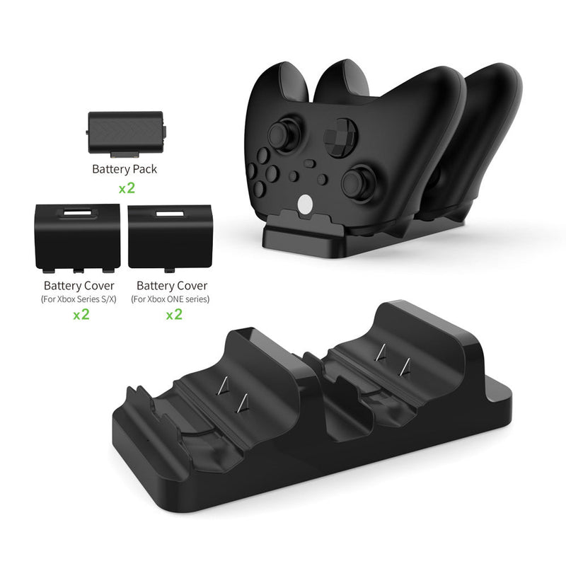 Load image into Gallery viewer, Xbox Series S / X Controller Charging Dock Dual Gamepad Charging Stand with Dual Battery Pack - Game Gear Hub
