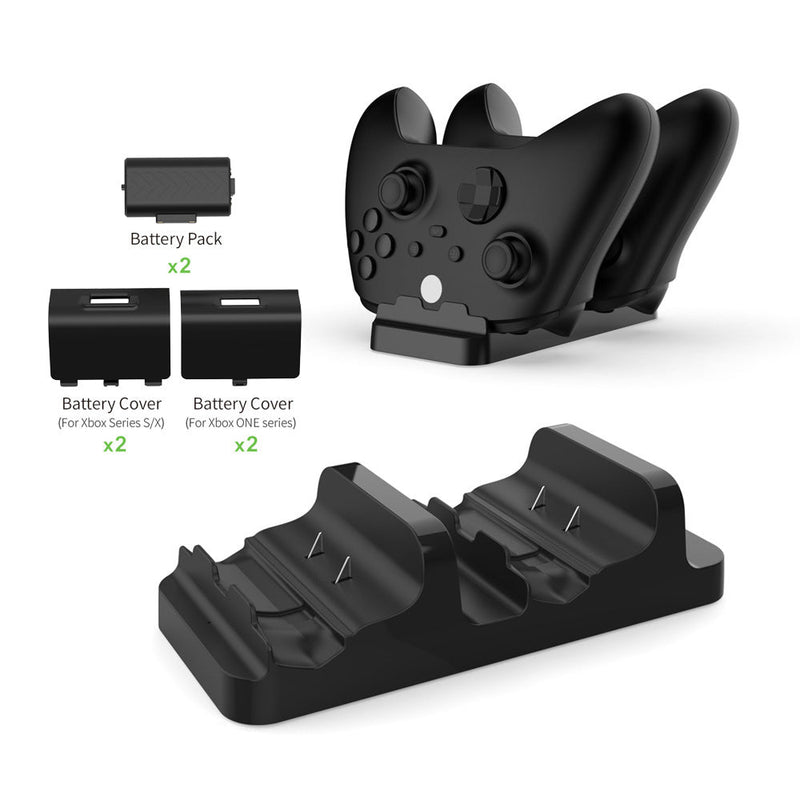 Cargue la imagen en el visor de la galería, Xbox Series S / X Controller Charging Dock Dual Gamepad Charging Stand with Dual Battery Pack - Game Gear Hub
