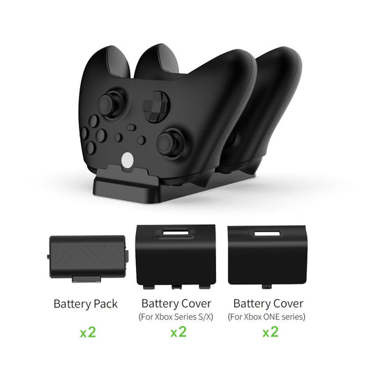 Xbox Series S / X Controller Charging Dock Dual Gamepad Charging Stand with Dual Battery Pack - Game Gear Hub