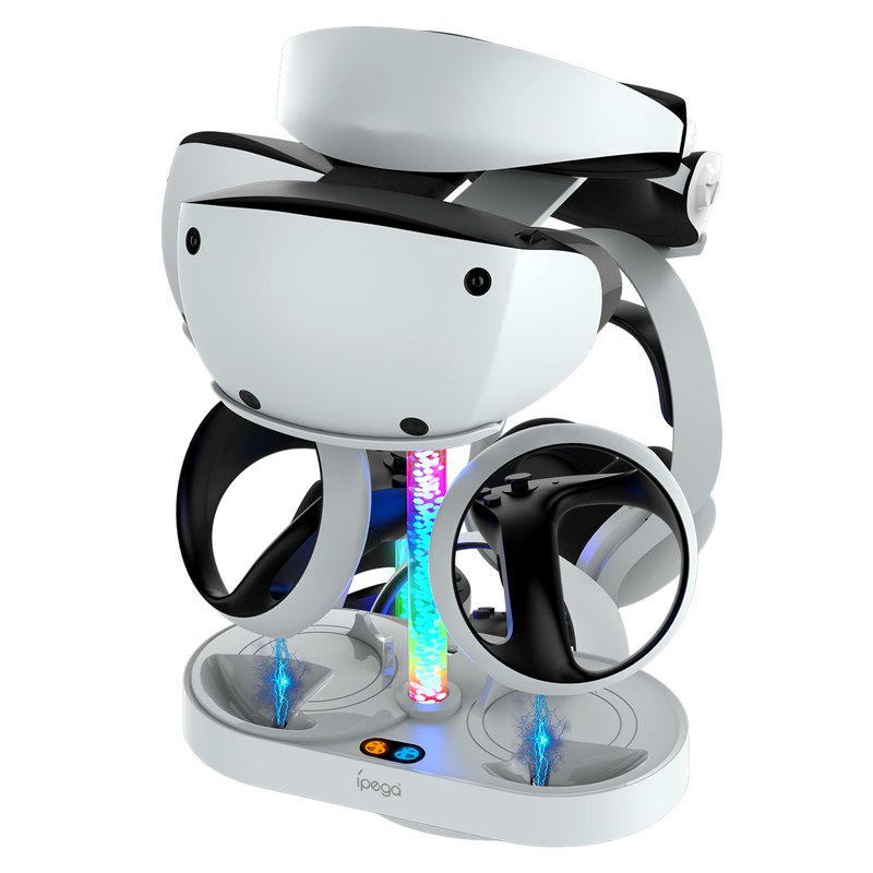 Load image into Gallery viewer, PlayStation PS VR 2 - Headset Charging Display Stand Dual Controller Charging Station with RGB Light Charger for PS5 - Game Gear Hub
