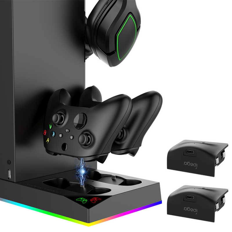 Load image into Gallery viewer, Xbox Series X - All in One Multi Function Cooling Fan RGB Light battery Backup Kit Vertical Charging Stand - Game Gear Hub
