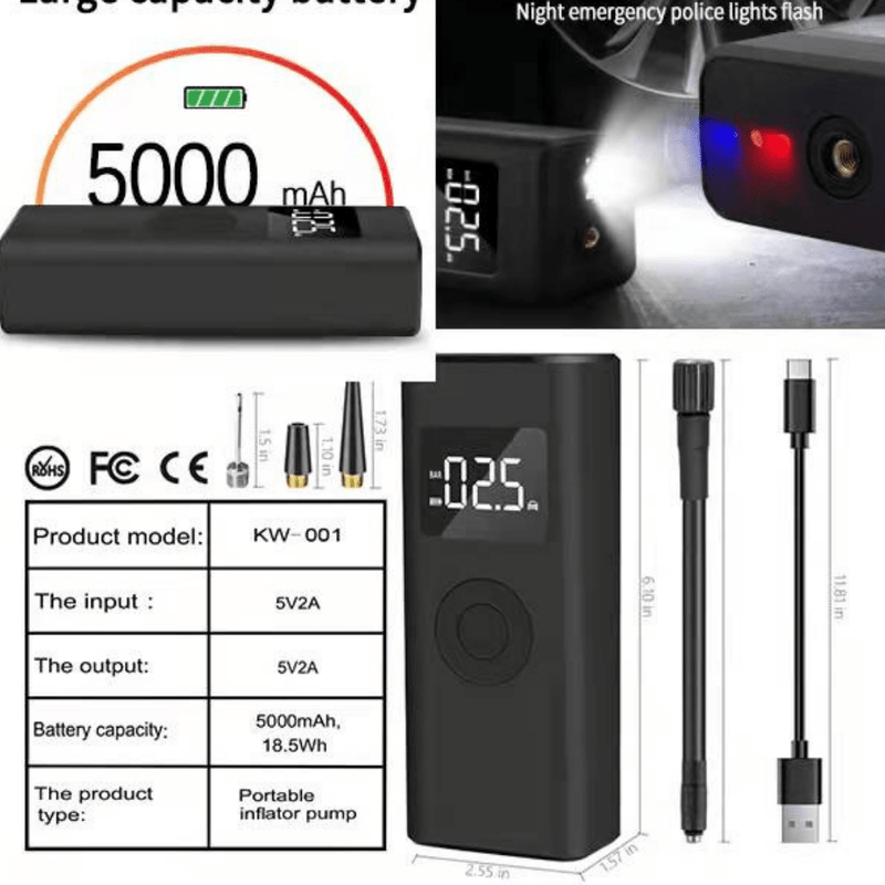 Load image into Gallery viewer, 2 in 1 Wireless Electric Portable Mini Smart Air Pump Air Compressor Inflator &amp; Power Bank - Polar Tech Australia
