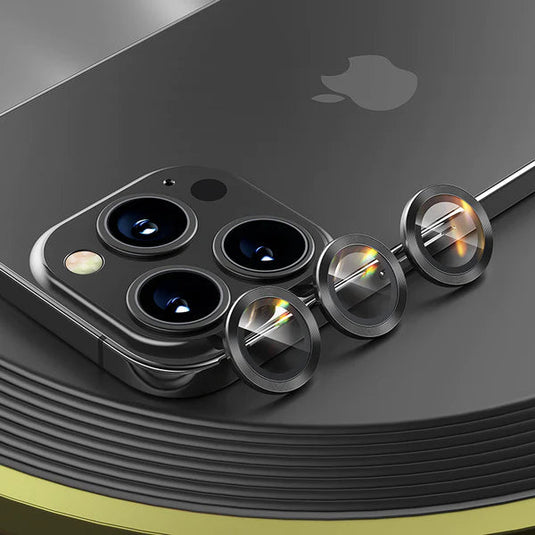 [Black Aluminium Alloy] Apple iPhone 14/Pro/Max Back Rear Camera Lens Glass Protector - Polar Tech Australia
