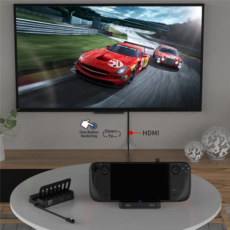 Chargez l&#39;image dans la visionneuse de la galerie, Steam Deck Docking Station Converter with HD Video Port, Gigabit Ethernet, USB 2.0 and PD Fast Charging - Polar Tech Australia
