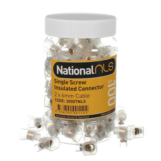 [300007NLS] NationalNLS SINGLE SCREW CABLE CONNECTOR 32 AMP | (100 JAR) - Polar Tech Australia