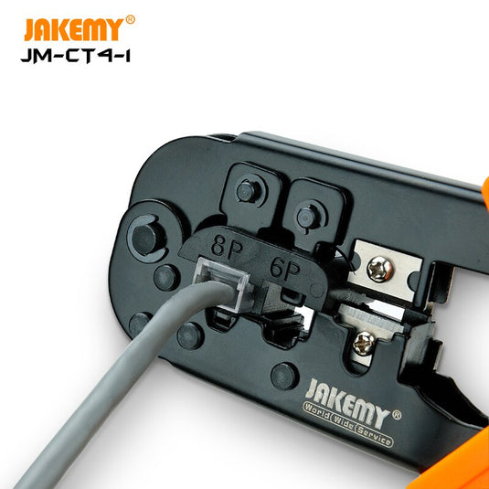 [JM-CT4-1] Jakemy Portable Self-adjusting 6P/8P Crimping Pliers Wire Cable End Sleeve Ferrule Cutter Crimper Network Ethernet Internet Cable Clamp Tool - Polar Tech Australia