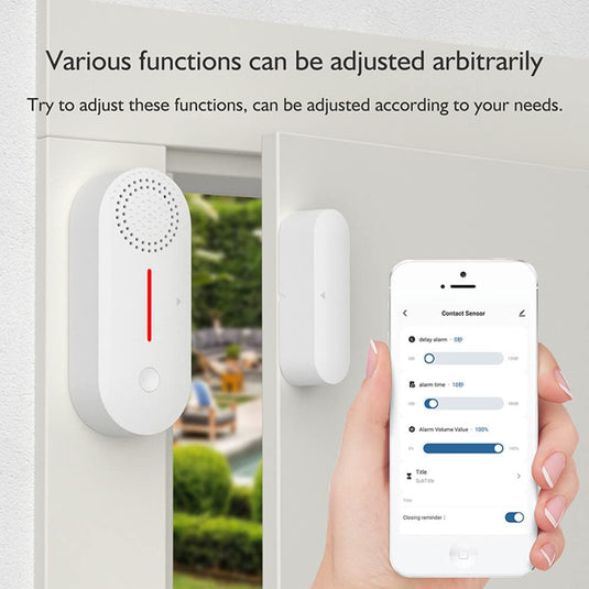 [TUYA Smart Home][Built-in Siren] Battery Powdered Door & Window Sensor Alarm Burglary Detector Home Security - Polar Tech Australia