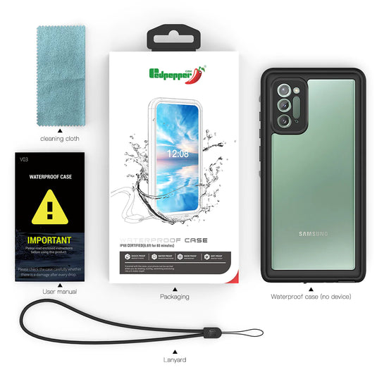 Samsung Galaxy Note 20 Redpepper IP68 Waterproof Heavy Duty Tough Armor Case - Polar Tech Australia