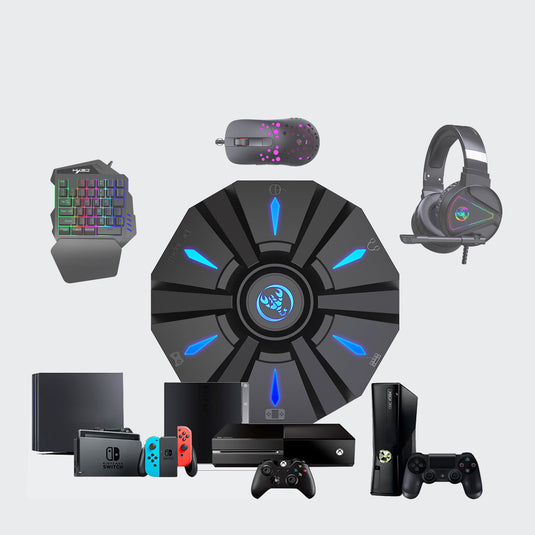 Nintendo Switch PS4 PS3 Xbox One Xbox 360 PC Plug and Play RGB Light Game Controller Gamepad Console Keyboard Mouse Headset Converter Adapter - Polar Tech Australia