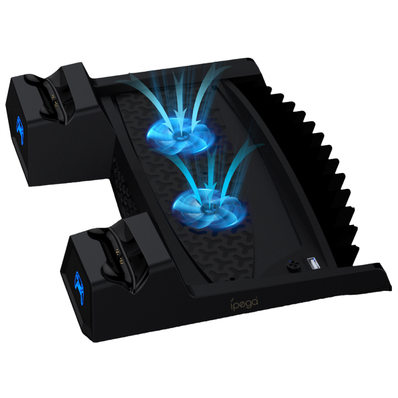 Load image into Gallery viewer, Sony PlayStation 5 PS5 - Fast Charging Vertical Stand Dock With Built-in Cooling Fan - Game Gear Hub
