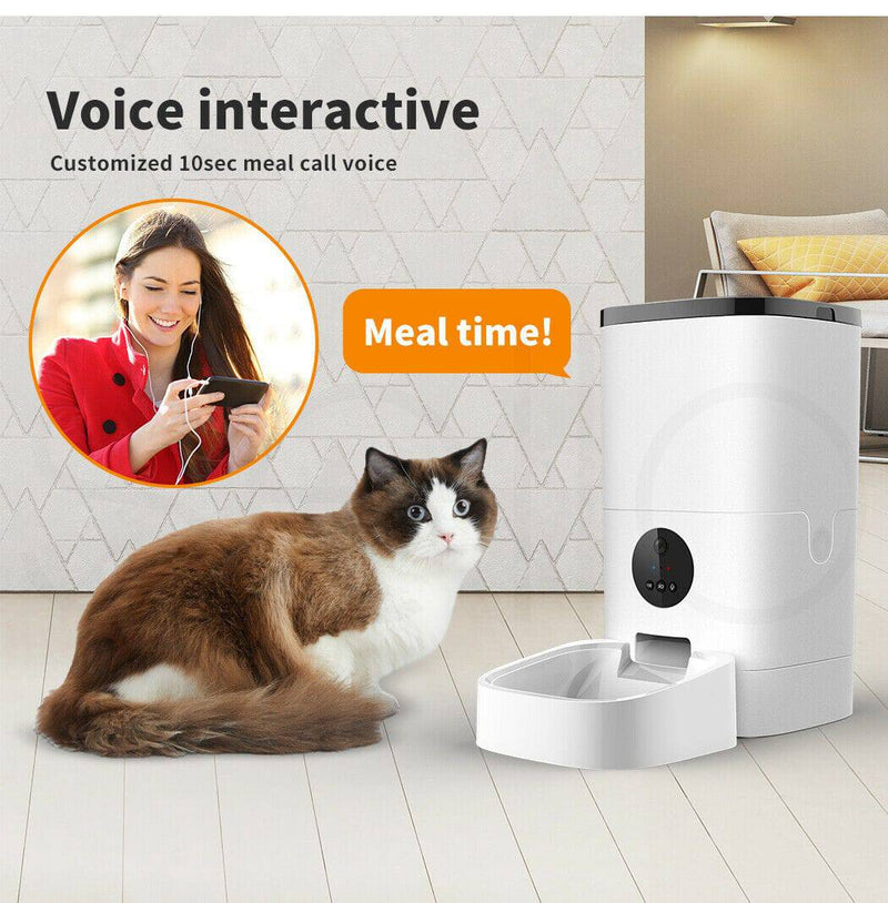 Cargue la imagen en el visor de la galería, 6L Large Pet Cat Dog Smart Automatic Auto Feeder Food Dispenser With HD Camera With APP Control - Polar Tech Australia
