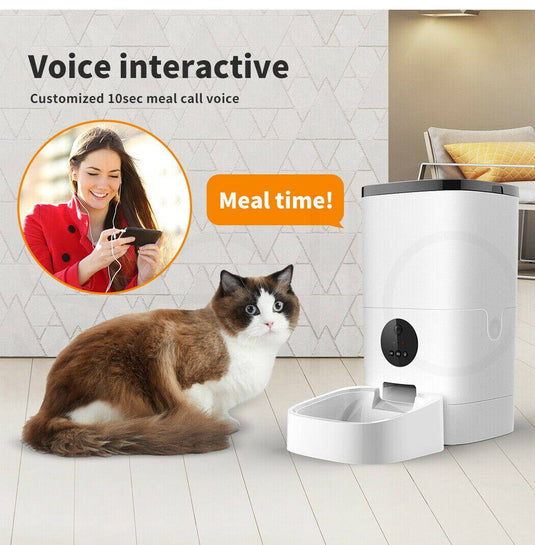6L Large Pet Cat Dog Smart Automatic Auto Feeder Food Dispenser With HD Camera With APP Control - Polar Tech Australia
